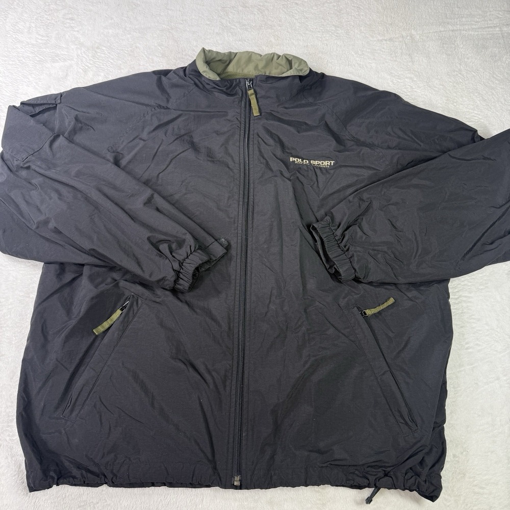 Vintage 90s Polo Sport Ralph Lauren Windbreaker Jacket Men's XL Black